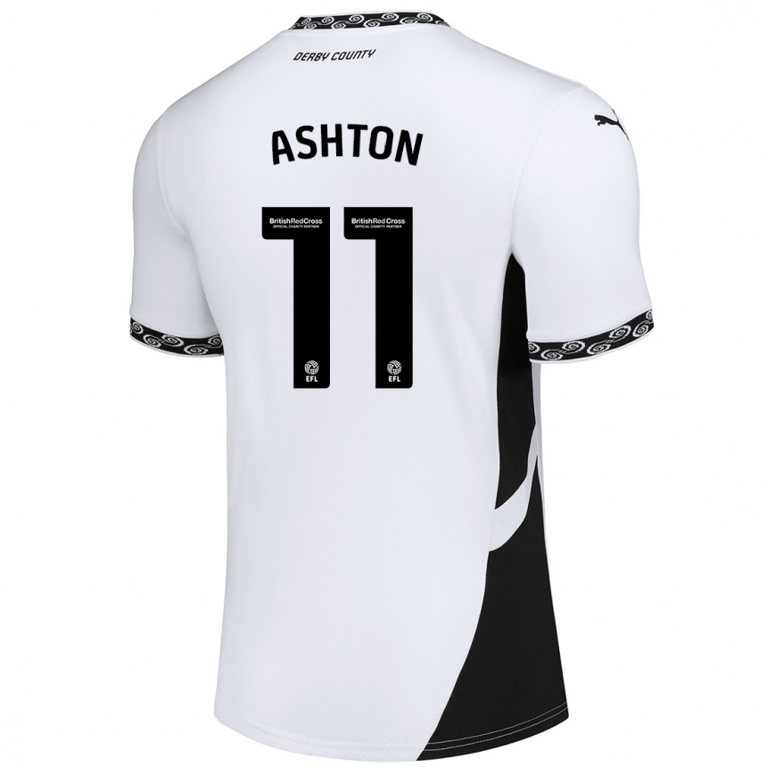 Enfant Football Maillot Eleanor Ashton #11 Blanc Noir Tenues Domicile 2024/25