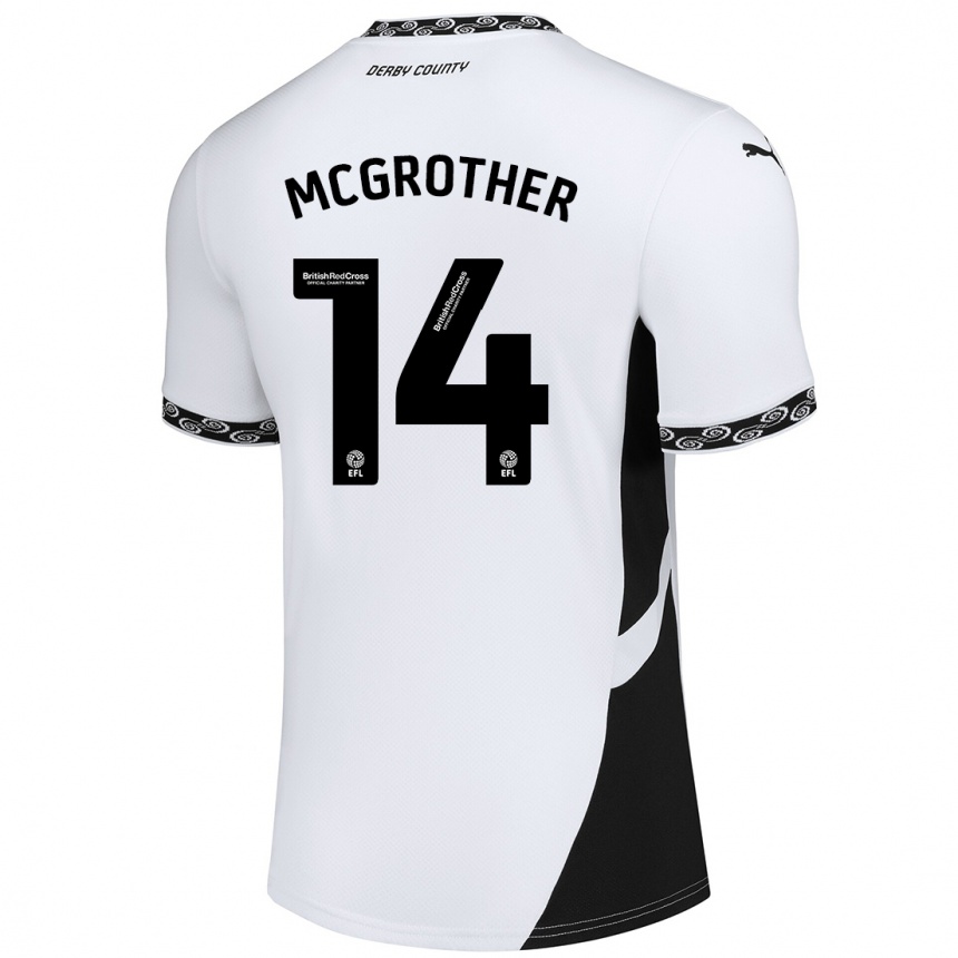 Enfant Football Maillot Becky Mcgrother #14 Blanc Noir Tenues Domicile 2024/25