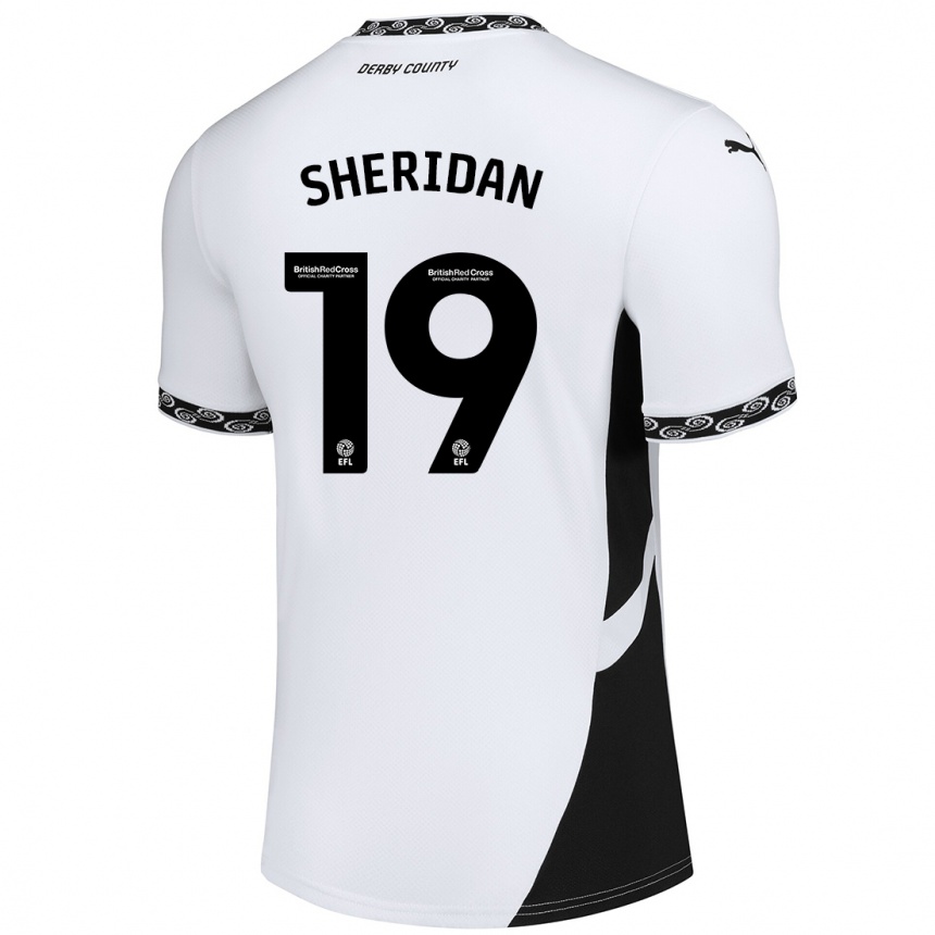 Enfant Football Maillot Isabel Sheridan #19 Blanc Noir Tenues Domicile 2024/25