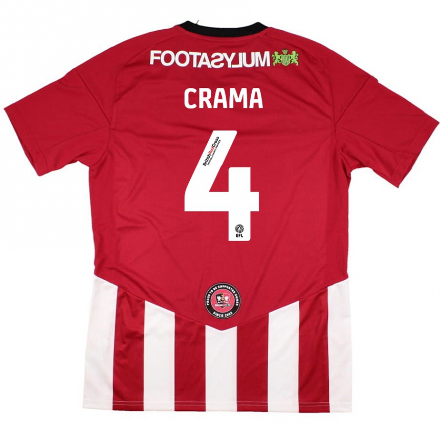 Enfant Football Maillot Tristan Crama #4 Rouge Blanc Tenues Domicile 2024/25