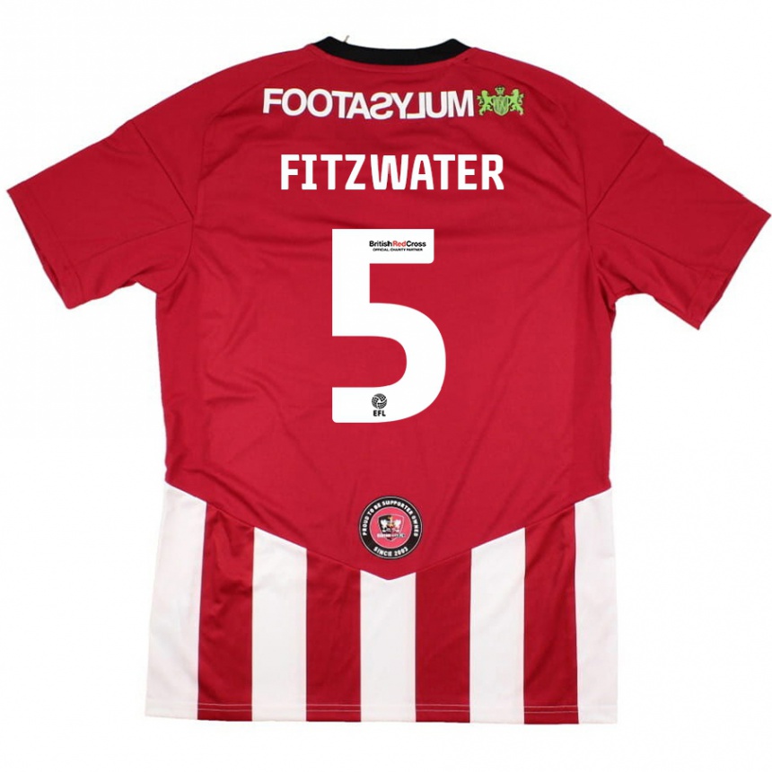 Enfant Football Maillot Jack Fitzwater #5 Rouge Blanc Tenues Domicile 2024/25