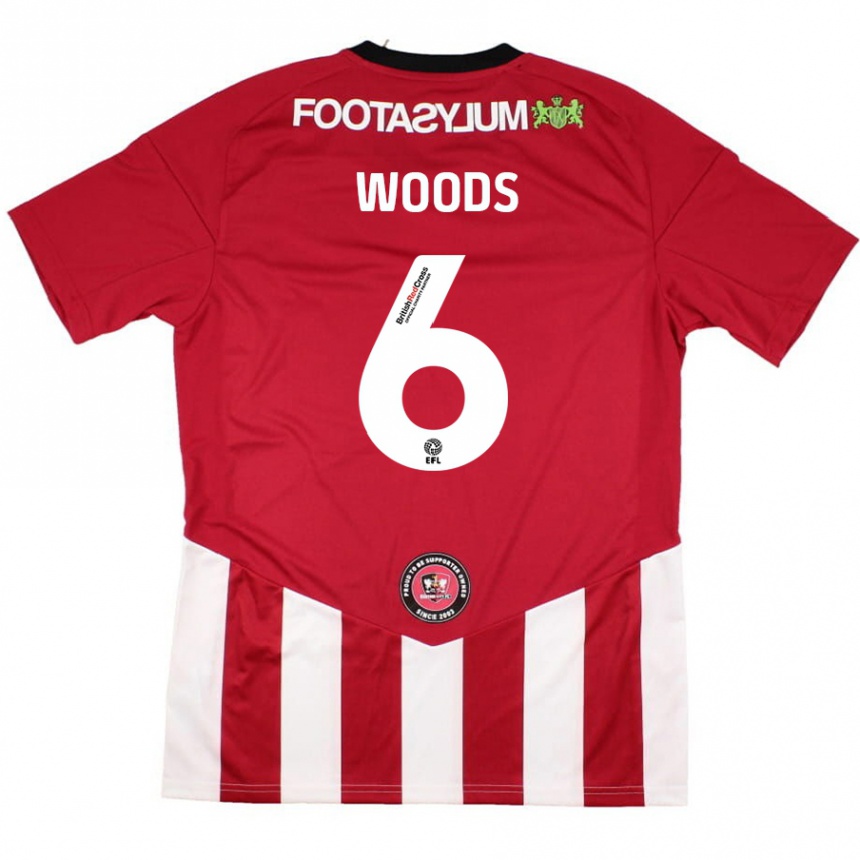 Enfant Football Maillot Ryan Woods #6 Rouge Blanc Tenues Domicile 2024/25