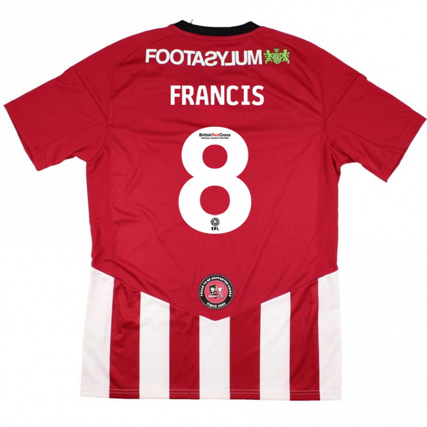 Enfant Football Maillot Ed Francis #8 Rouge Blanc Tenues Domicile 2024/25