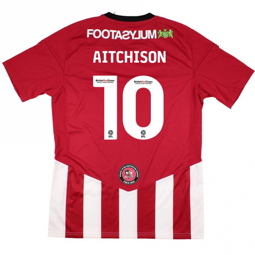 Enfant Football Maillot Jack Aitchison #10 Rouge Blanc Tenues Domicile 2024/25