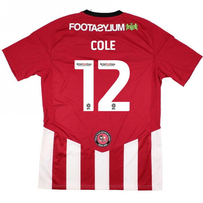 Enfant Football Maillot Reece Cole #12 Rouge Blanc Tenues Domicile 2024/25