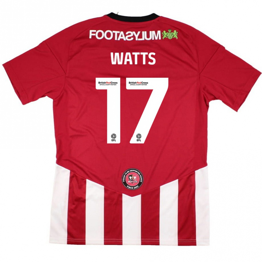 Enfant Football Maillot Caleb Watts #17 Rouge Blanc Tenues Domicile 2024/25