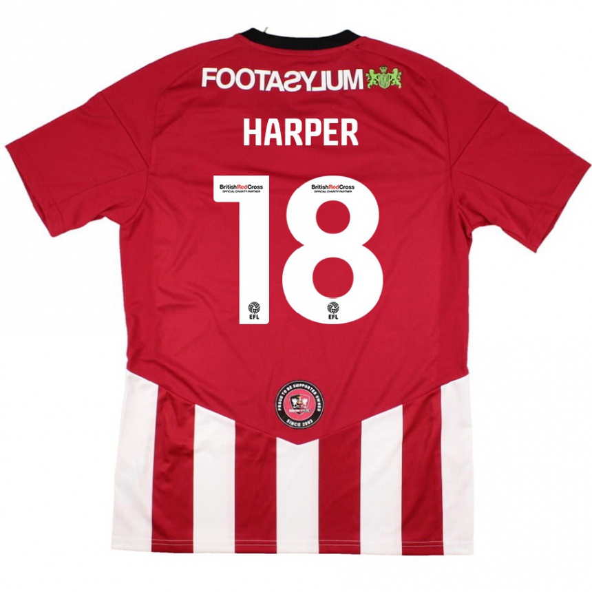 Enfant Football Maillot Vincent Harper #18 Rouge Blanc Tenues Domicile 2024/25