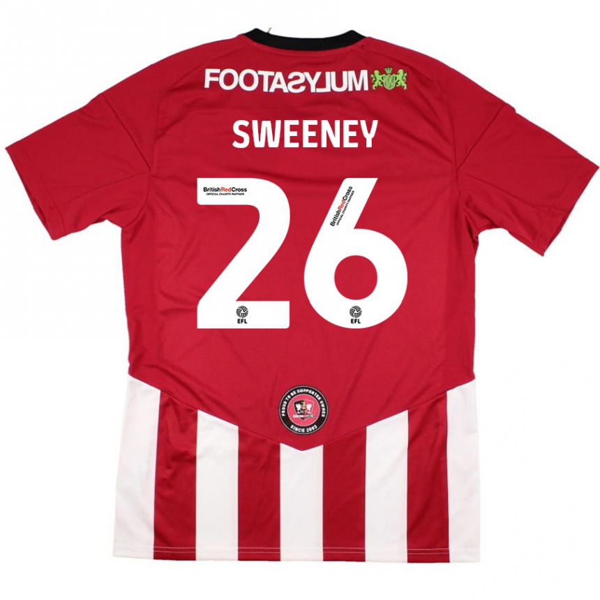 Enfant Football Maillot Pierce Sweeney #26 Rouge Blanc Tenues Domicile 2024/25