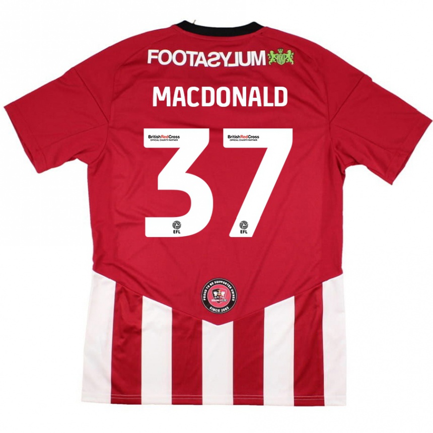 Enfant Football Maillot Shaun Macdonald #37 Rouge Blanc Tenues Domicile 2024/25