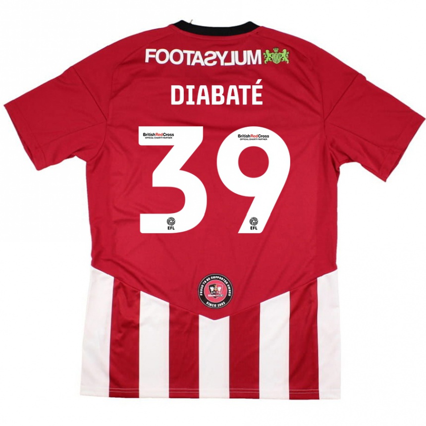 Enfant Football Maillot Cheick Diabaté #39 Rouge Blanc Tenues Domicile 2024/25