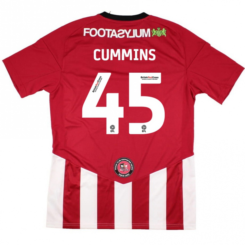 Enfant Football Maillot Charlie Cummins #45 Rouge Blanc Tenues Domicile 2024/25