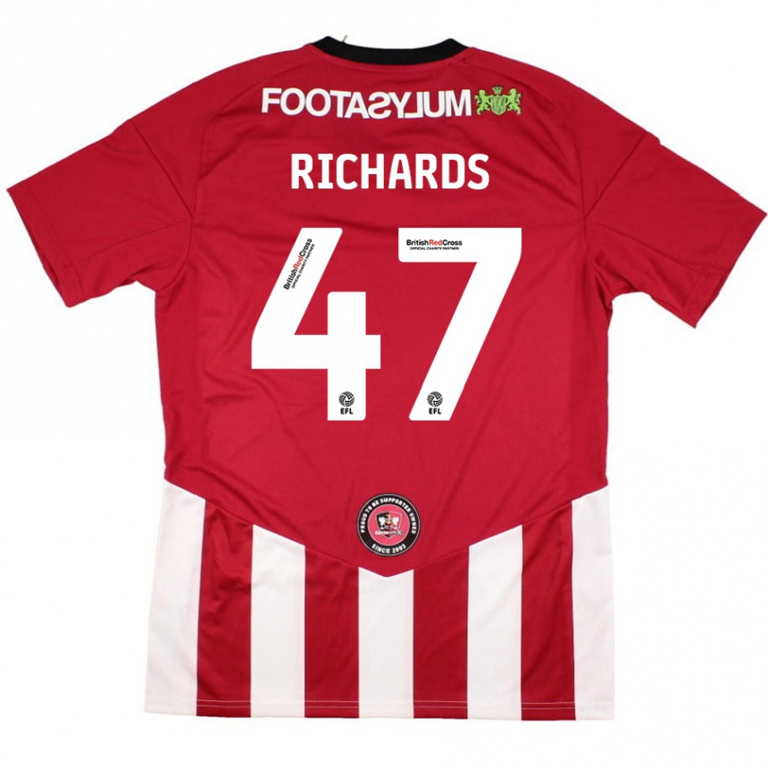 Enfant Football Maillot Jake Richards #47 Rouge Blanc Tenues Domicile 2024/25