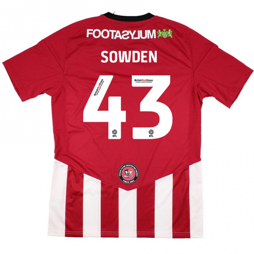 Enfant Football Maillot Andrew Sowden #43 Rouge Blanc Tenues Domicile 2024/25