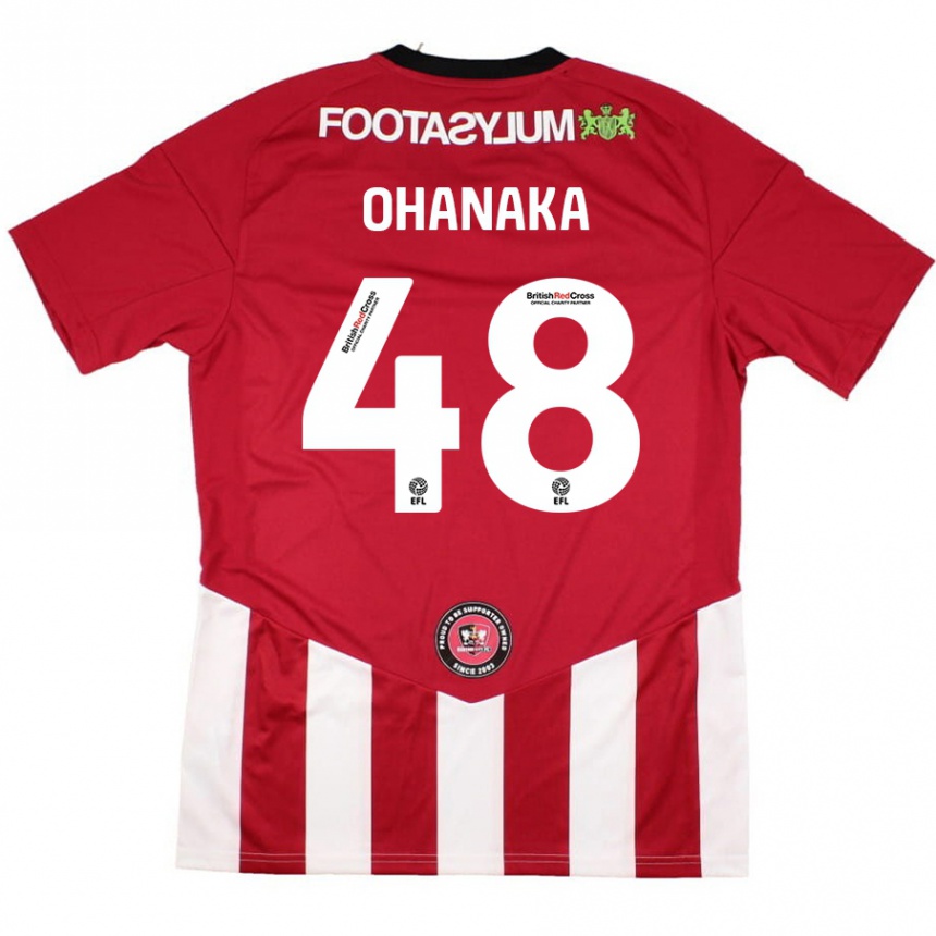 Enfant Football Maillot Santino Ohanaka #48 Rouge Blanc Tenues Domicile 2024/25