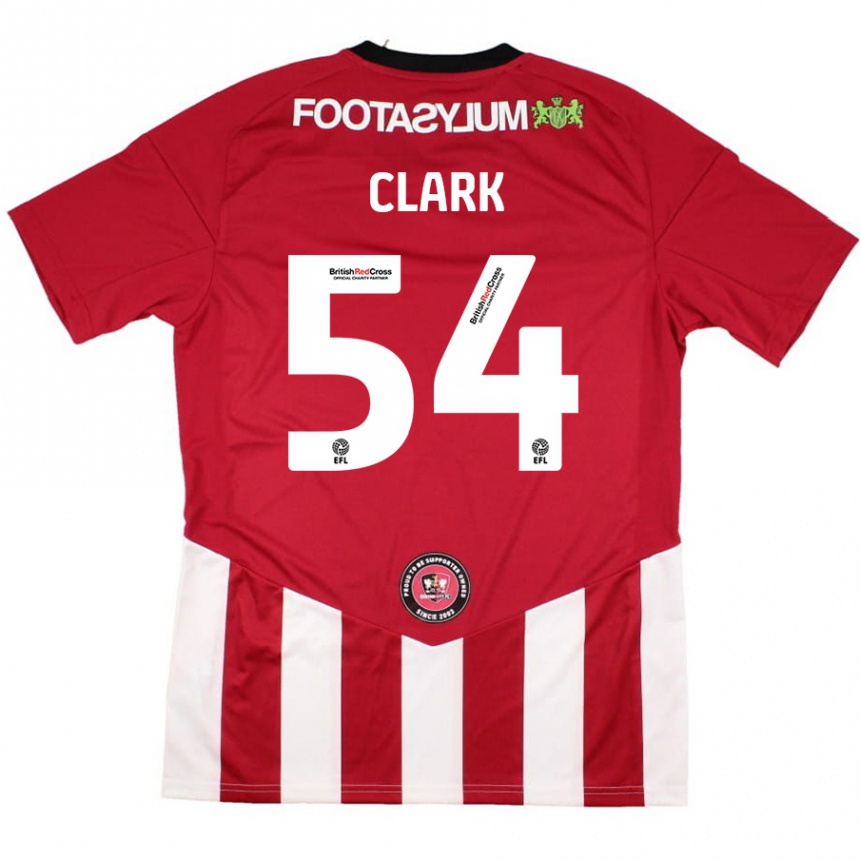 Enfant Football Maillot Max Clark #54 Rouge Blanc Tenues Domicile 2024/25