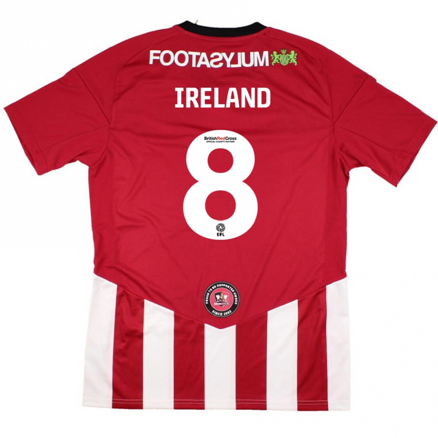 Enfant Football Maillot Beth Ireland #8 Rouge Blanc Tenues Domicile 2024/25