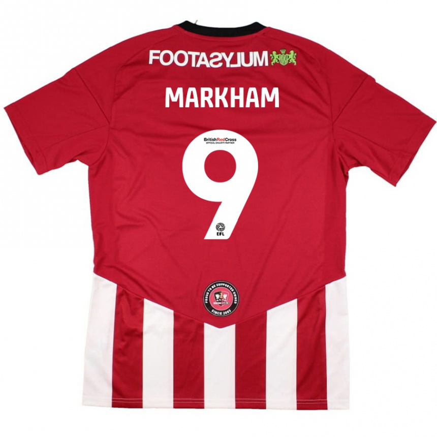 Enfant Football Maillot Jenna Markham #9 Rouge Blanc Tenues Domicile 2024/25