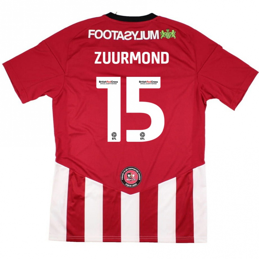 Enfant Football Maillot Ishbel Zuurmond #15 Rouge Blanc Tenues Domicile 2024/25