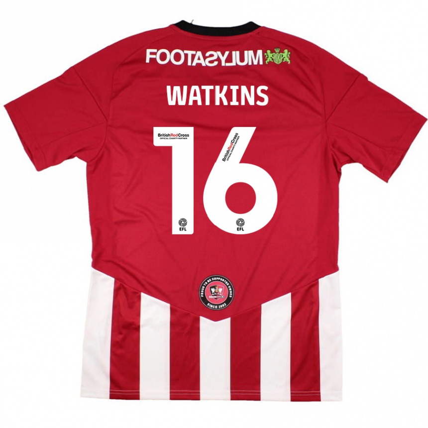 Enfant Football Maillot Zoe Watkins #16 Rouge Blanc Tenues Domicile 2024/25