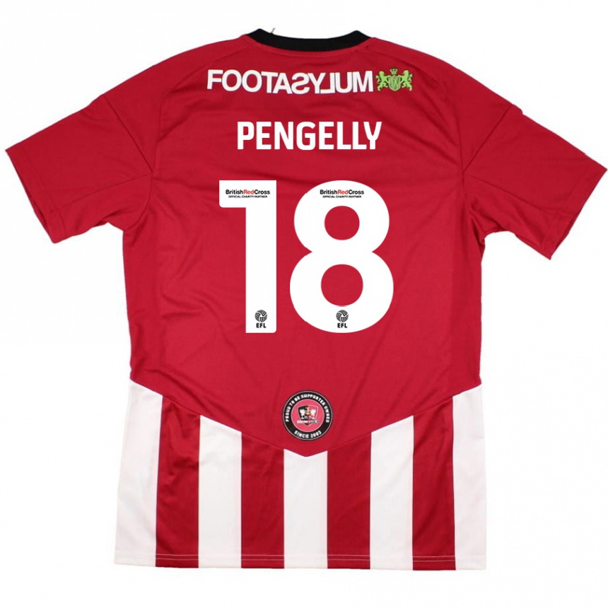 Enfant Football Maillot Connie Pengelly #18 Rouge Blanc Tenues Domicile 2024/25