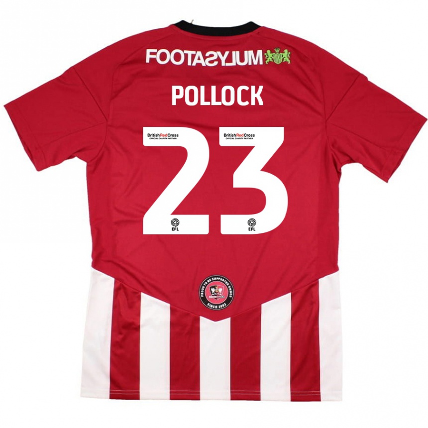 Enfant Football Maillot Amber Pollock #23 Rouge Blanc Tenues Domicile 2024/25