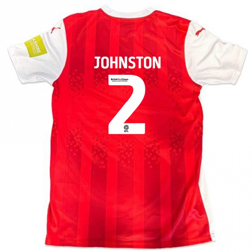 Enfant Football Maillot Carl Johnston #2 Rouge Blanc Tenues Domicile 2024/25