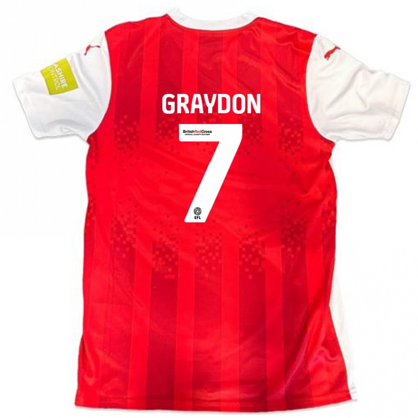 Enfant Football Maillot Ryan Graydon #7 Rouge Blanc Tenues Domicile 2024/25