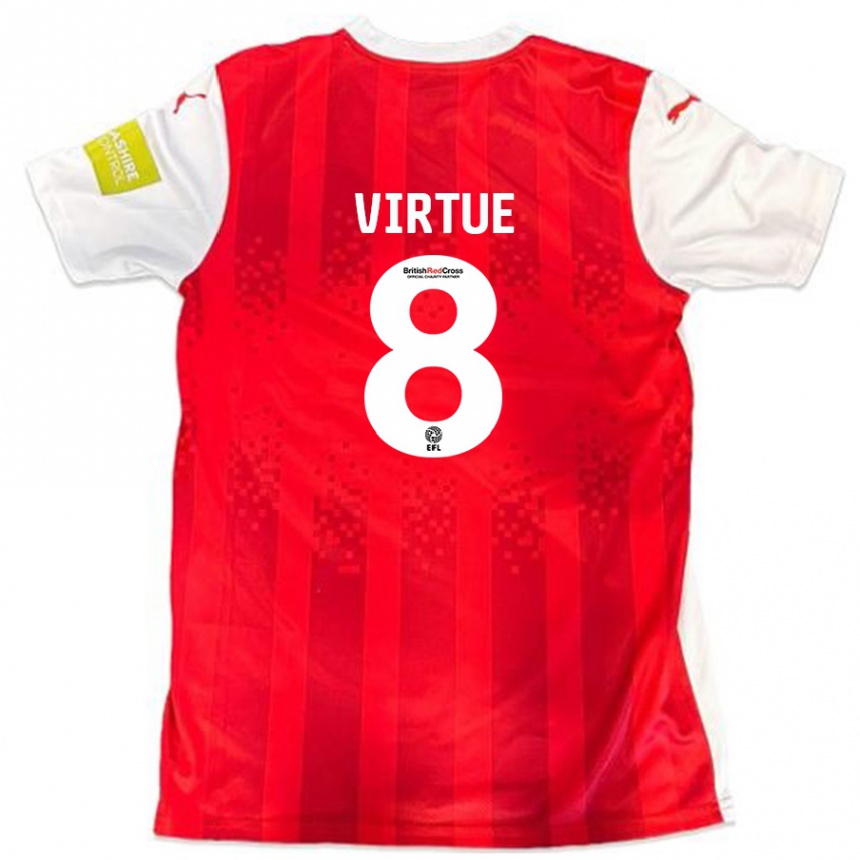 Enfant Football Maillot Matty Virtue #8 Rouge Blanc Tenues Domicile 2024/25