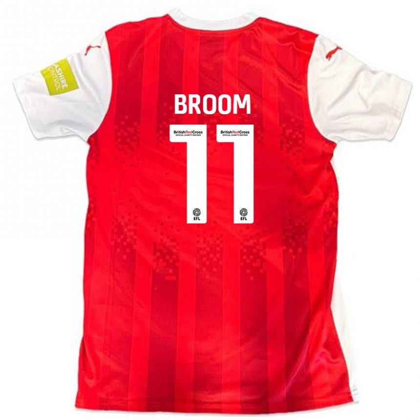 Enfant Football Maillot Ryan Broom #11 Rouge Blanc Tenues Domicile 2024/25