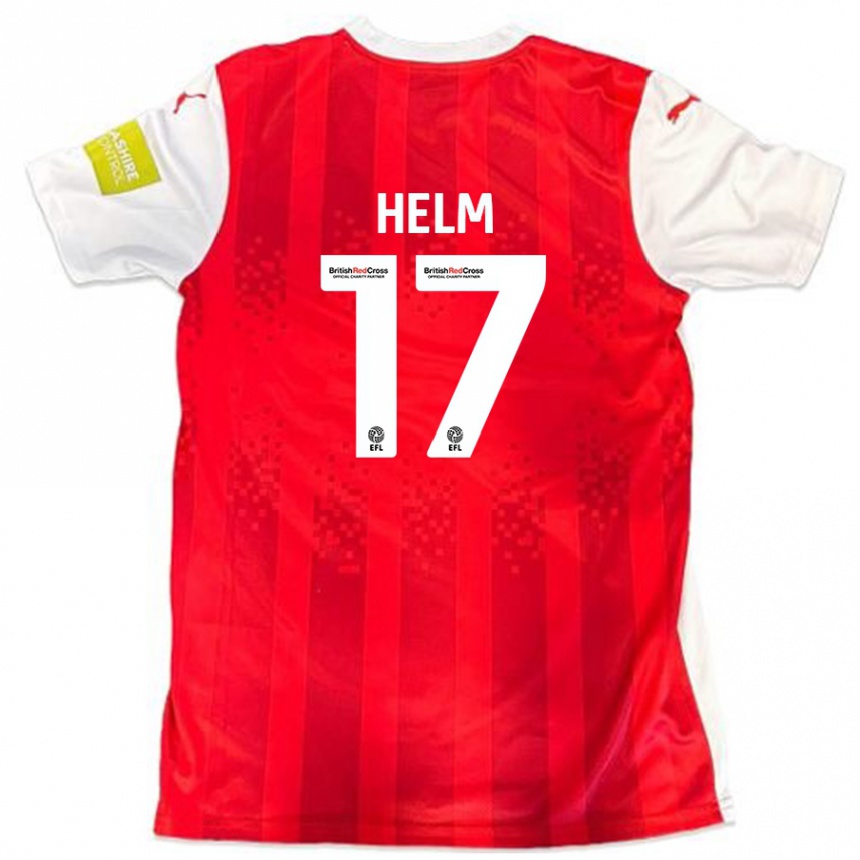 Enfant Football Maillot Mark Helm #17 Rouge Blanc Tenues Domicile 2024/25