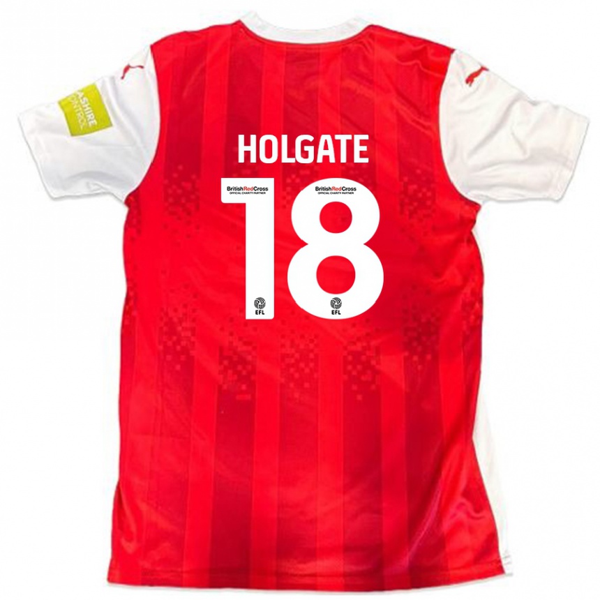 Enfant Football Maillot Harrison Holgate #18 Rouge Blanc Tenues Domicile 2024/25