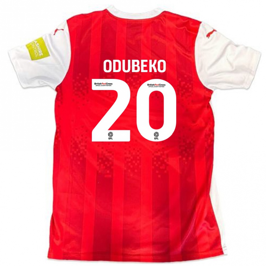 Enfant Football Maillot Mipo Odubeko #20 Rouge Blanc Tenues Domicile 2024/25