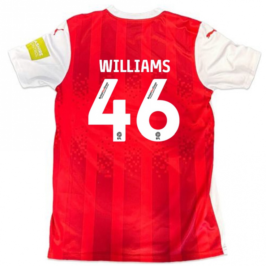 Enfant Football Maillot Theo Williams #46 Rouge Blanc Tenues Domicile 2024/25