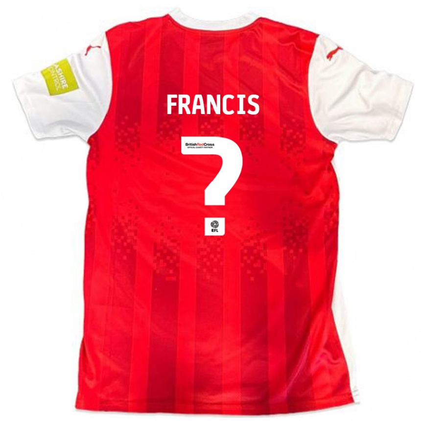 Enfant Football Maillot Dannen Francis #0 Rouge Blanc Tenues Domicile 2024/25