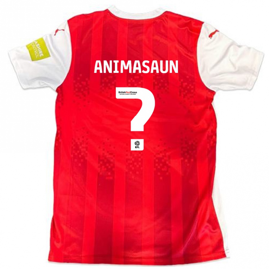 Enfant Football Maillot David Animasaun #0 Rouge Blanc Tenues Domicile 2024/25