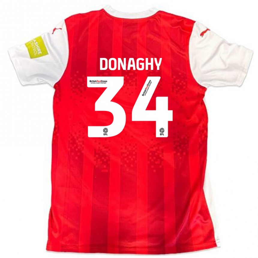 Enfant Football Maillot Tom Donaghy #34 Rouge Blanc Tenues Domicile 2024/25