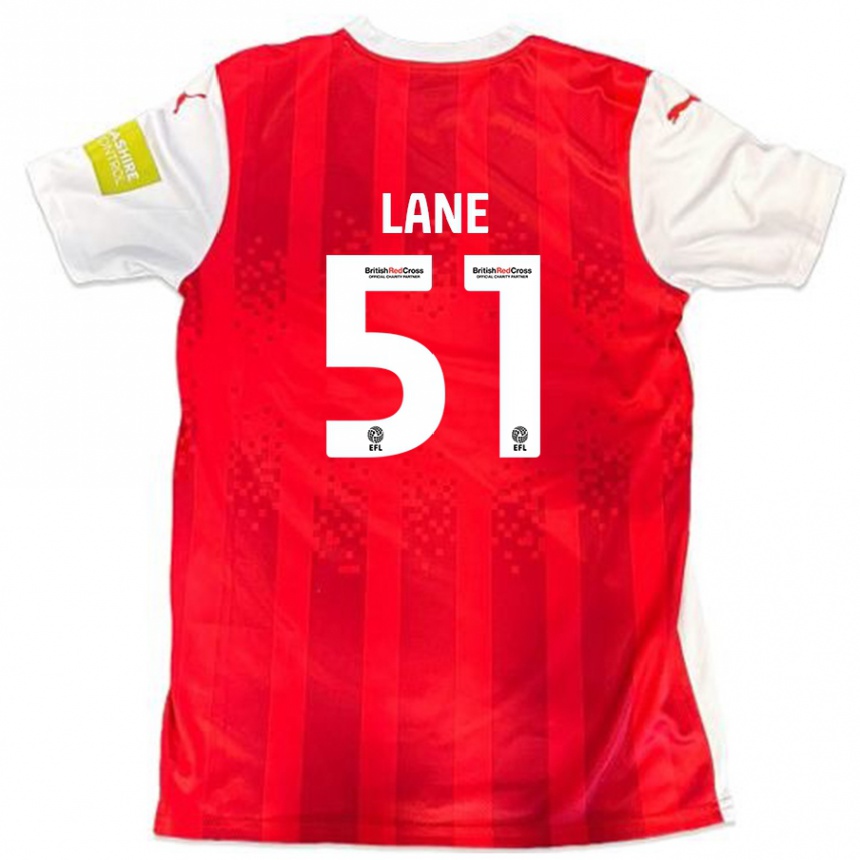 Enfant Football Maillot Mikey Lane #51 Rouge Blanc Tenues Domicile 2024/25