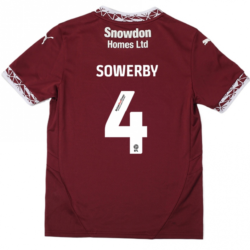 Enfant Football Maillot Jack Sowerby #4 Bordeaux Tenues Domicile 2024/25