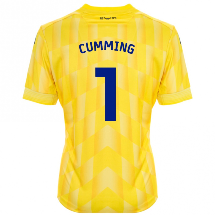 Enfant Football Maillot Jamie Cumming #1 Jaune Tenues Domicile 2024/25