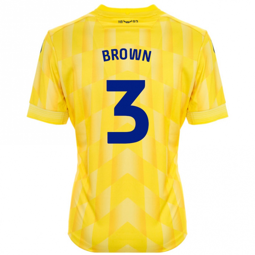 Enfant Football Maillot Ciaron Brown #3 Jaune Tenues Domicile 2024/25