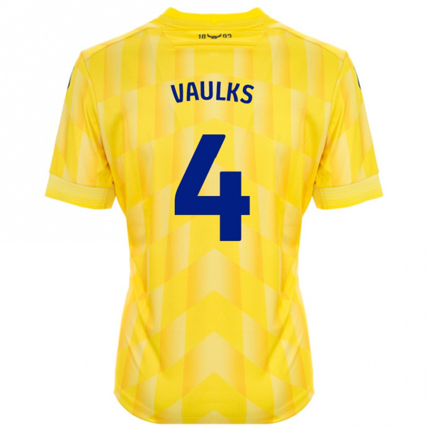 Enfant Football Maillot Will Vaulks #4 Jaune Tenues Domicile 2024/25