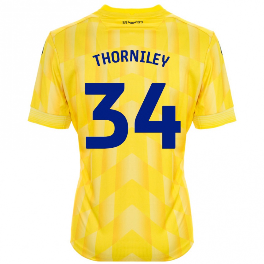 Enfant Football Maillot Jordan Thorniley #34 Jaune Tenues Domicile 2024/25