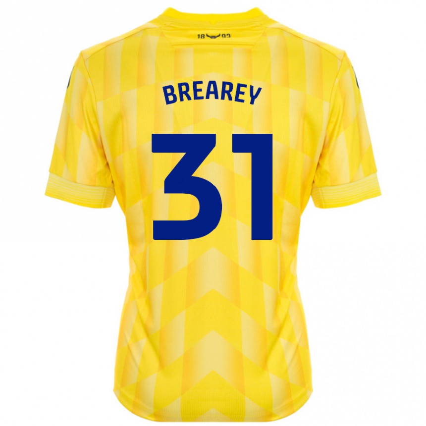 Enfant Football Maillot Eddie Brearey #31 Jaune Tenues Domicile 2024/25