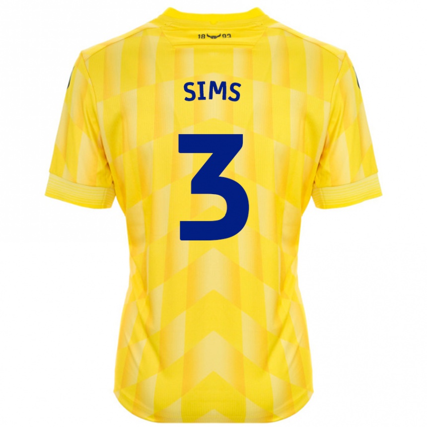 Enfant Football Maillot Gemma Sims #3 Jaune Tenues Domicile 2024/25