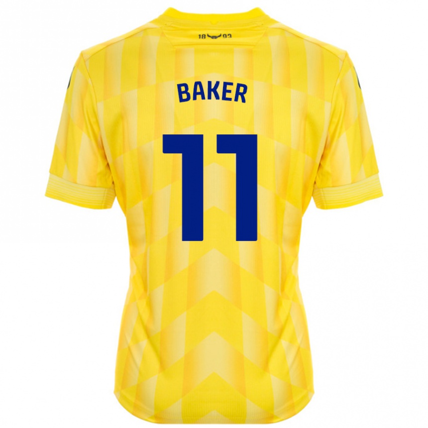 Enfant Football Maillot Sophie Baker #11 Jaune Tenues Domicile 2024/25