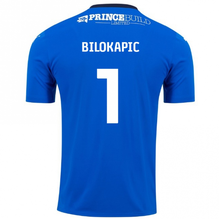 Enfant Football Maillot Nicholas Bilokapic #1 Bleu Blanc Tenues Domicile 2024/25