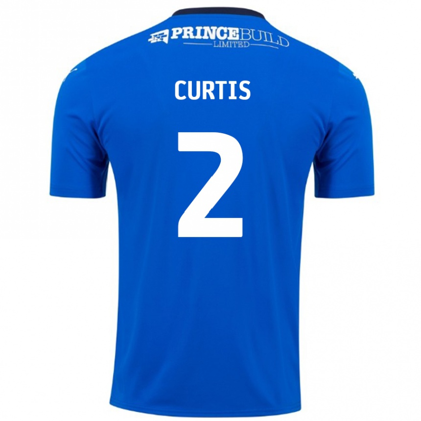 Enfant Football Maillot Sam Curtis #2 Bleu Blanc Tenues Domicile 2024/25