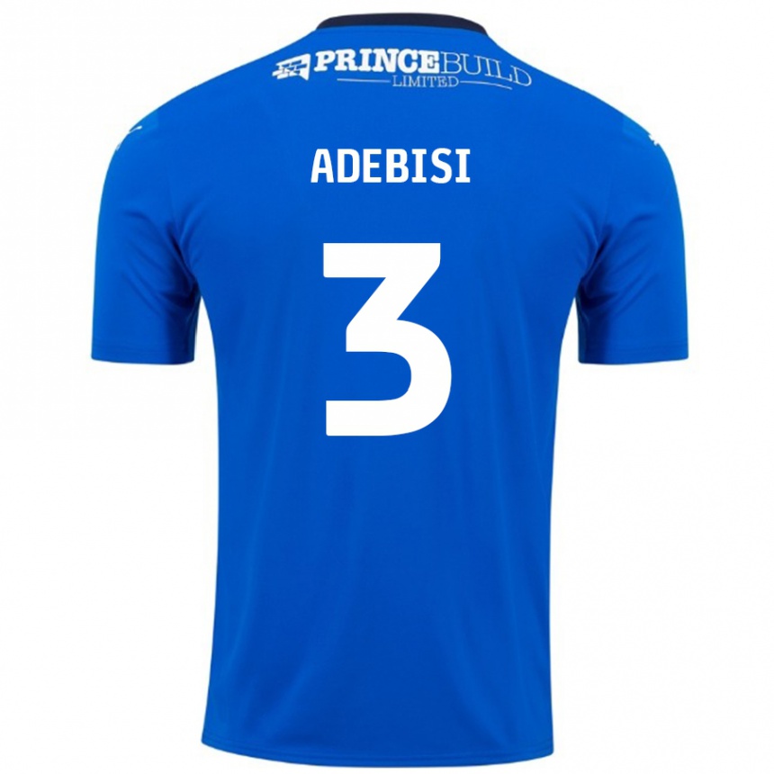 Enfant Football Maillot Rio Adebisi #3 Bleu Blanc Tenues Domicile 2024/25