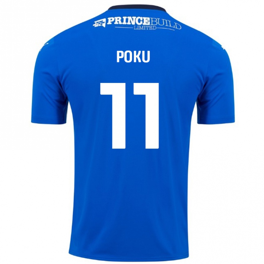 Enfant Football Maillot Kwame Poku #11 Bleu Blanc Tenues Domicile 2024/25