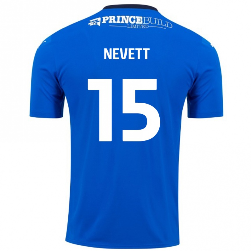 Enfant Football Maillot George Nevett #15 Bleu Blanc Tenues Domicile 2024/25